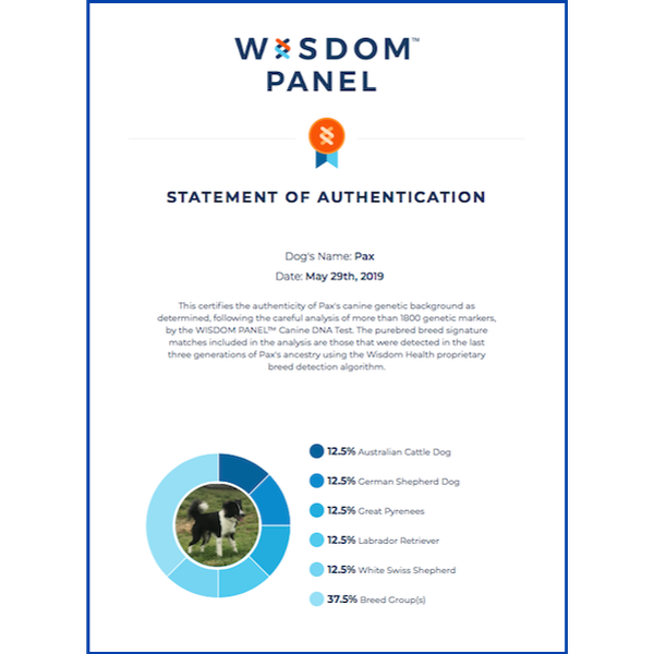 Pax Wisdom Panel Certificate